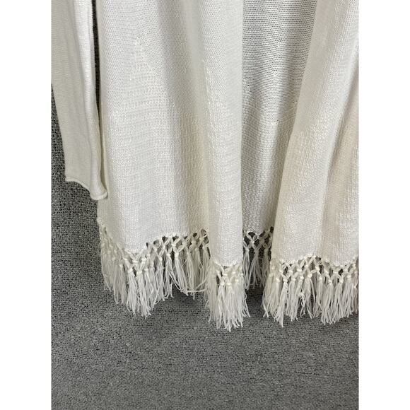 Lily Pulitzer Tatum Long Cardigan Women’s M Boho Fringe Hem Open Front Artsy - Picture 3 of 12